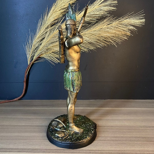 Oxossi 2 Exclusiva Umbanda Candomblé Cor Dourado Studio Orion Artigos Religiosos