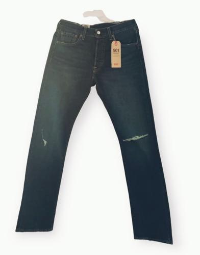 Imagen 2 de 6 de Pantalón Jeans Levis 501 Original Hombre Destrucción Organic