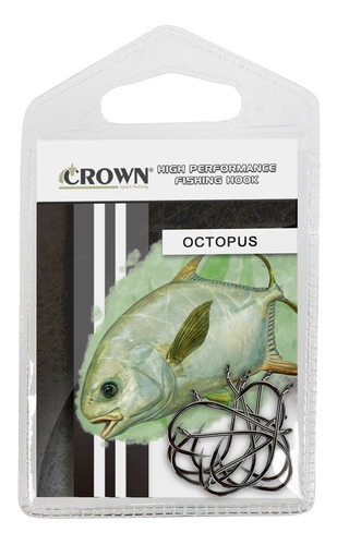 Anzol Crown Octopus Black Número 3/0 Com 10 Unidades