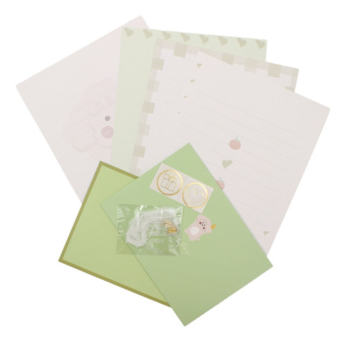 Kit 4 Papéis De Carta & 2 Envelopes Cute Pets