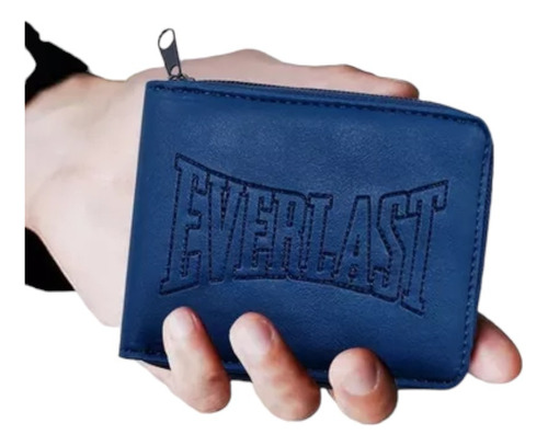 Billetera Everlast Hombre  Con Cierre Ecocuero Logo Relieve