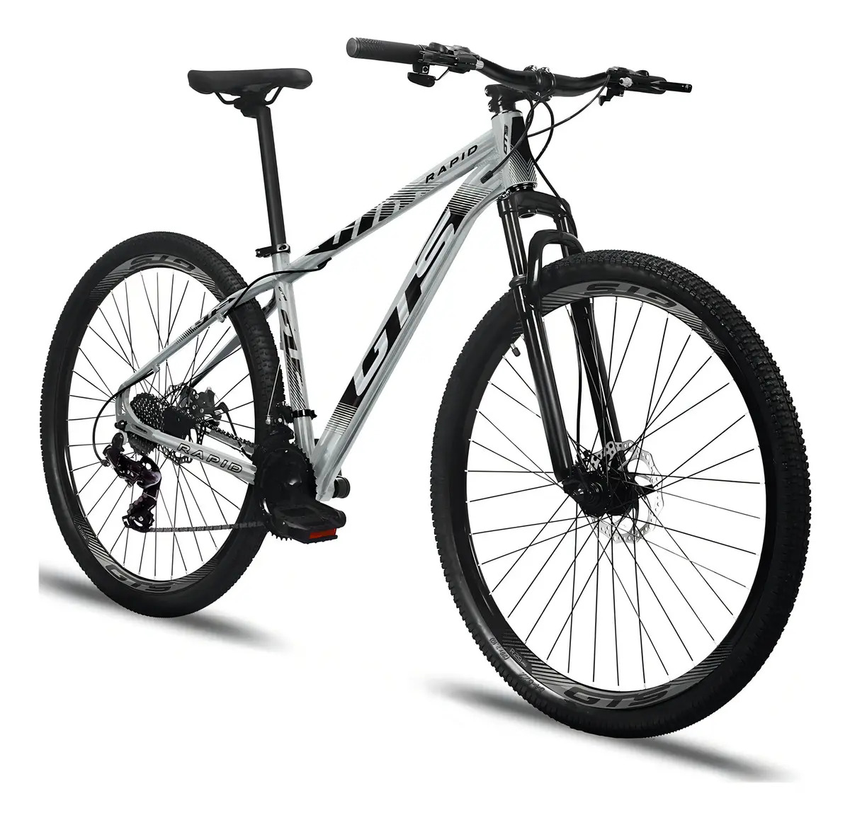 Bicicleta Aro 29 Gts Rapid 24 Marchas Freio A Disco Cor Prateado Tamanho Do Quadro 17