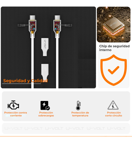 Cable Tipo C Carga Rápida (3pcs) Cable Datos Tipo C A C 1m