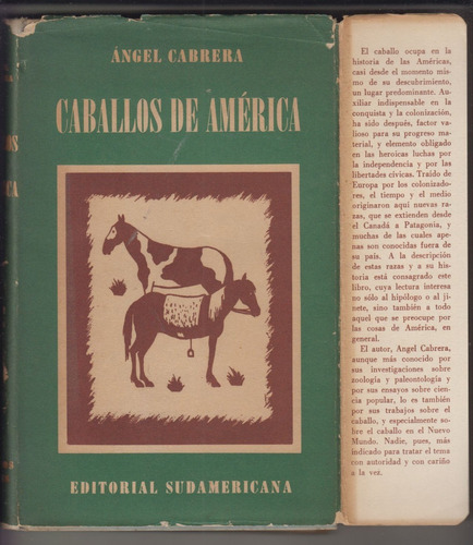 1945 Historia De Los Caballos De America Angel Cabrera Raro