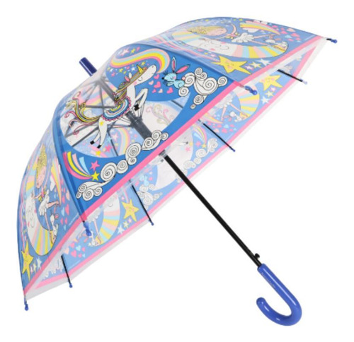 Guarda-chuva Infantil Transparente Bailarina Azul Fazzoletti