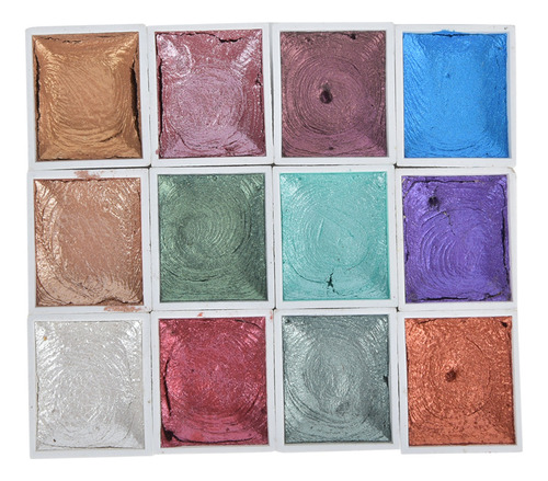 Set Portátil De Pigmentos De Acuarela Sólida De 12 Colores D