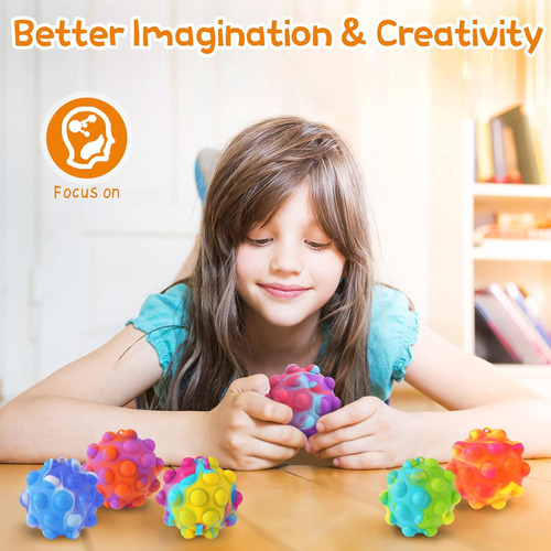 Juguete Inflable Pop Fidget Toys Its Ball, 16 Piezas 3d Sque