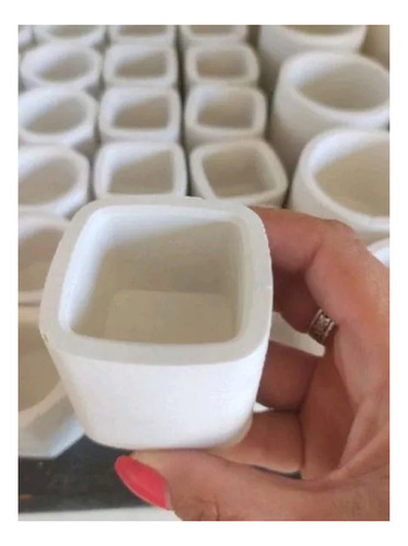 Maceta De Yeso Cuadrada Souvernir Velas Cera Soja Decoracion Blanco 50 Unidades
