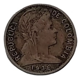 Moneda Colombia 1 Centavo 1938 (&90 (Usado)