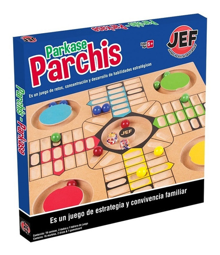 Parchis Parkase Madera Juego Mesa Familiar Jef Diako Oferta 