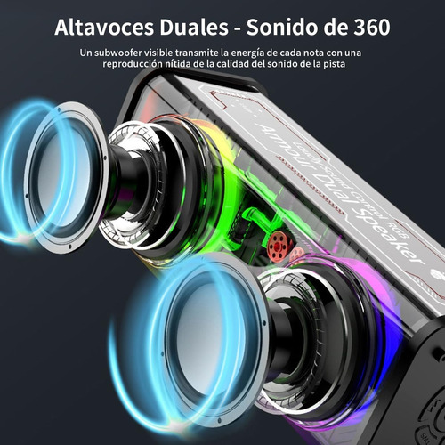 T Bocina Bluetooth Portátil Mecánico Impermeable Con Rgb