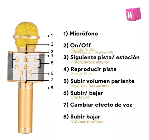 Micrófono Karaoke Bluetooth Inalámbrico