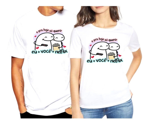 Kit 2 Camisetas Dia Namorados Flork Frases Divertidas Casal