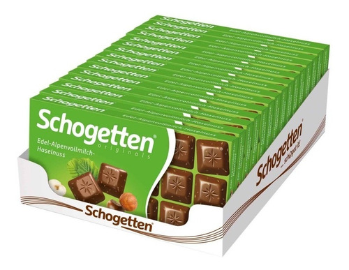 Kit 15 Chocolate Schogetten Com Avelãs 100g - Alemanha