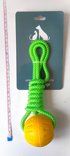 Pelota Juguete Verde Con Cuerda Para Mascotas 