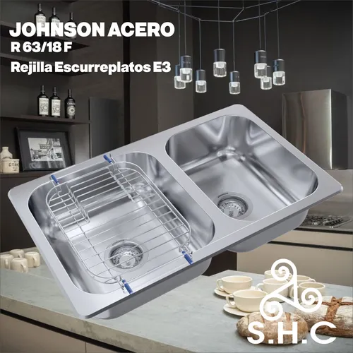 Bacha Doble Johnson R 63/18f De Arriba 70.5x43.5 Combo Full