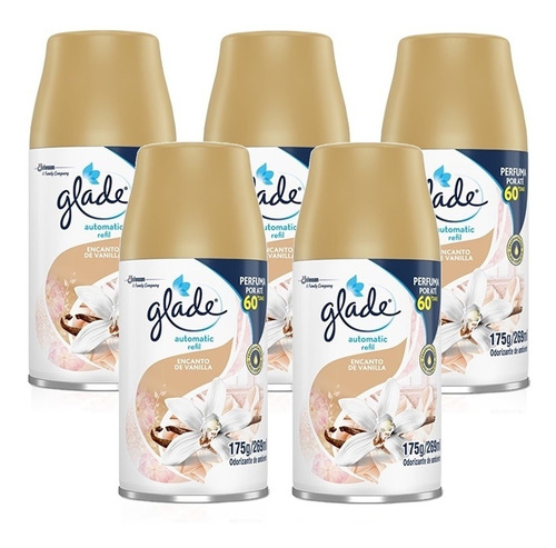 5 Refil Glade Encanto De Vanilla Automatic  269ml