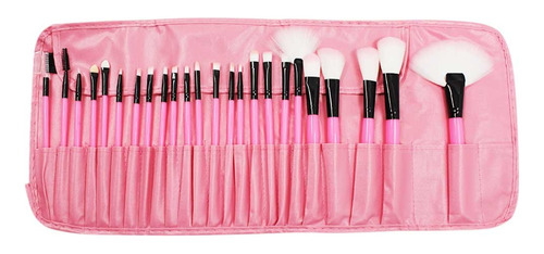 Estuche De Brochas Profesionales Para Maquillaje Rosadas