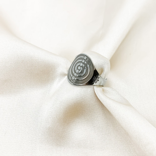 Anillo Chokurei Reiki Cho Ku Rei Chakras Acero Regulable B) Mediano