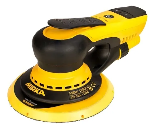 Lijadora orbital Mirka Deros 650CV amarilla y negra 50Hz/60Hz 350W 220V