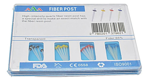 Postes Fibra De Vidrio Odontologicos X20 + 4 Fresas Kit
