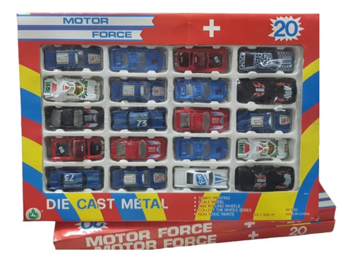 Pack Set 20 Autos Motor Force Die Cast Metal Años 80 Jretro