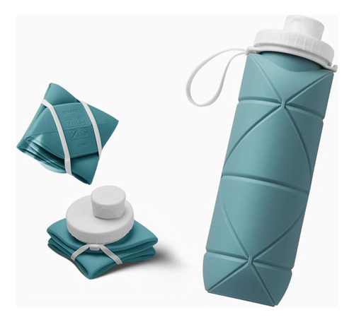 Mini Botella Agua Plegable Silicon Camping Portatil