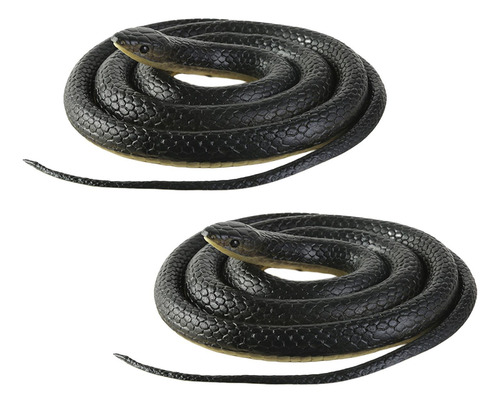 2x De Broma De Juguetes De Serpiente De Goma Sintética
