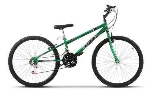 Bicicleta  de passeio Ultra Bikes Bike Rebaixada Aro 24 18 Marchas freios v-brakes cor verde