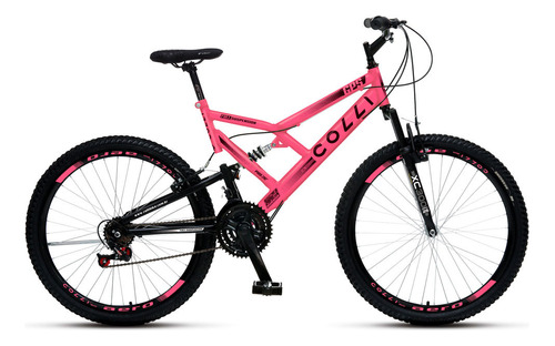 Bicicleta Colli Bike Aro 26 Aero 21 Marchas Freios V-brake Cor Rosa