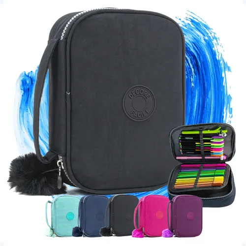 Estojo Box Organizador Escolar Com Divisórias Multifuncional 24 E...