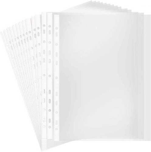 Folios A4 Polietileno Con Banda 11 Perf Pack X 100 Unidades 