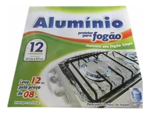 Pack 12 Lamina De Aluminio Protector Para Cocina A Gas
