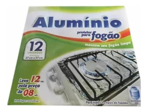 Pack 12 Lamina De Aluminio Protector Para Cocina A Gas