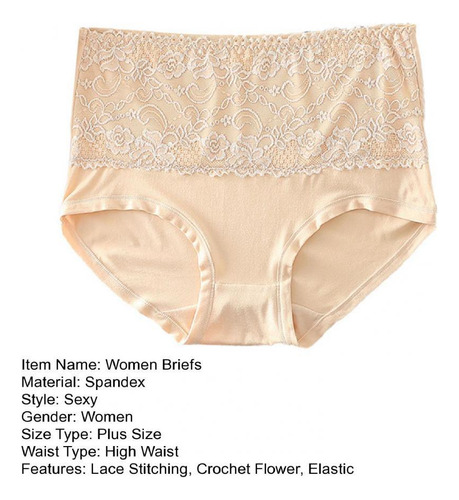 Bragas Sexy De Algodón Con Encaje De Cintura Alta, 4 Piezas