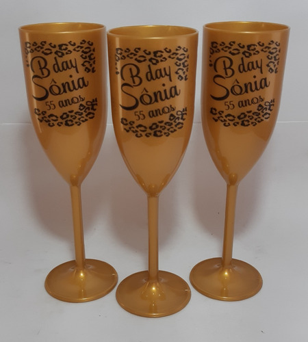20 Taças Champanhe Acrílicas 170ml Personalizadas