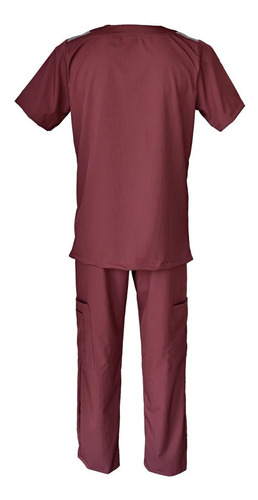 Pijama Quirúrgica Caballero Vino Lateral Gris