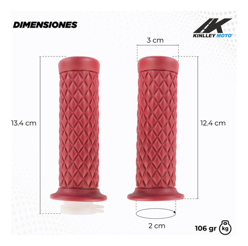 Par Jgo Puños Rojo Cafe Racer B645 Para Moto Kinlley