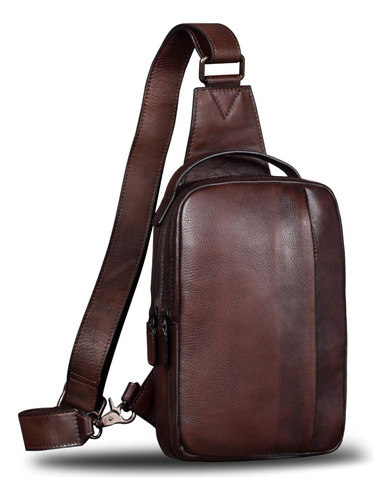 Bolso Bandolera De Cuero Genuino Para Hombres Crossbody Casu