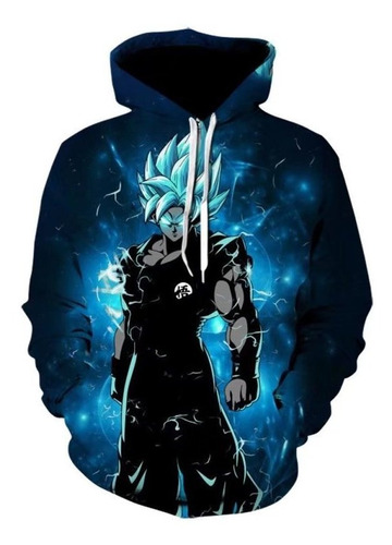 Sudadera Deportiva Dragon Ball Goku Azul Super Saiyan Cuarto