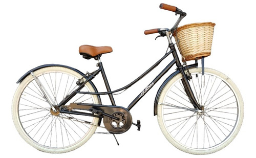 Bicicleta Vintage Negra Rodado 26 Dama + Mimbre Envio Gratis