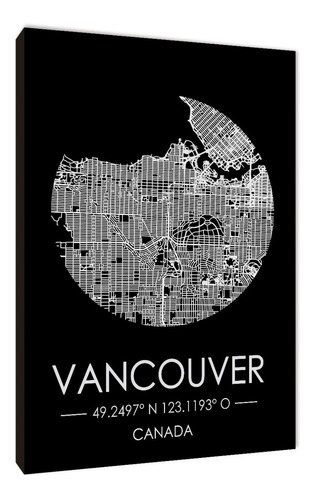 Cuadros Mapa Vancouver Varios Modelos 50x70