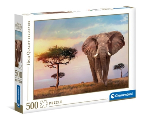 Rompecabezas Clementoni 500 Piezas Elefante African Sunset