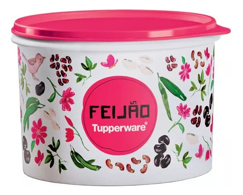 Tupper Caixa Feijão 2 Kg Floral Tupperware 