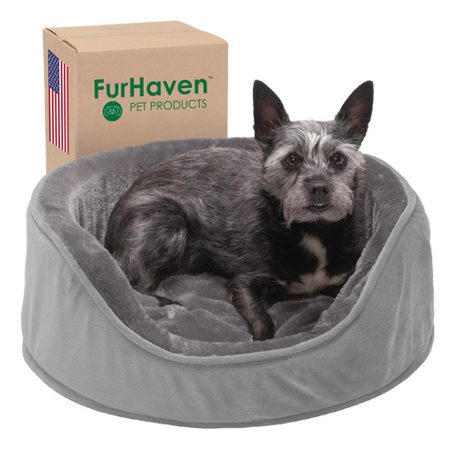 Cama Para Perro Furhaven Pet Ovalada, Redonda, Para Relajar.