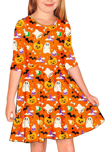 Vestido De Fantasma De Halloween Para Niña Lindo Vestido De 