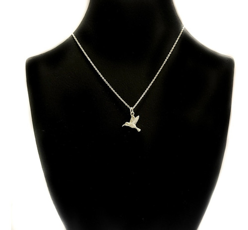 Cadena Collar Plata 925 Mujer Dije Delicado Pajaro Colibrí 