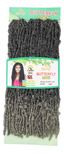 Cabelo Estilo Dread Butterfly Macio Facil De Aplicar E Lavar Cor Preto Com Californiana Cinza T-grey