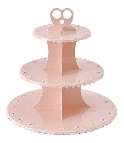 Aleissi Base Para Cup Cake Y Cake Pops 3 Niveles Color Rosa