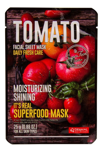 Mascarilla Coreana Dermal It Superfood Tomate 25 Piezas 25g